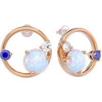 Earrings with opal, gold 375