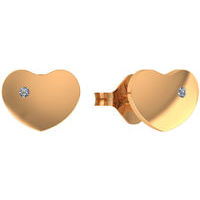Earrings, Heart 375 (9k) gold with diamonds